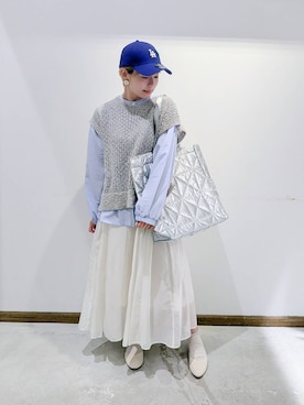 「ロングスカート」｜「アイテム（シャツ/ブラウス）」を使った、のみ子さん（レディース・154cm・30代）の秋コーディネート