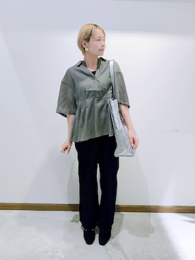 「アイテム（タンクトップ）」を使った、のみ子さん（レディース・154cm・30代）の秋コーディネート