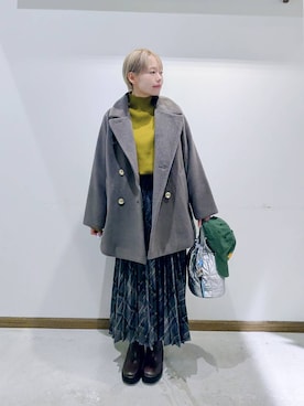 「アイテム（チェスターコート）」を使った、のみ子さん（レディース・154cm）の秋コーディネート