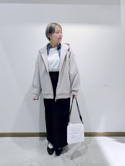 LOHEN ボトルネック レイヤードブルゾン　ホワイト ヘビロッTEEアソートレイヤード/580890（Tシャツ/カットソー）｜GLOBAL