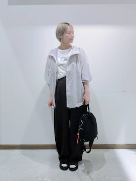 「GLOBAL WORK（グローバルワーク）のアイテム（マウンテンパーカー）」を使った、のみ子さん（レディース・154cm）の春コーディネート