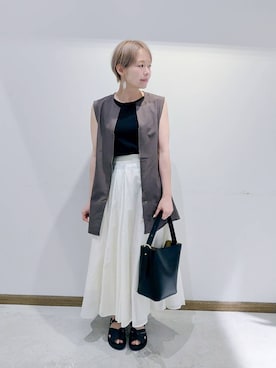 「アイテム（スカート）」を使った、のみ子さん（レディース・154cm・30代）の夏コーディネート