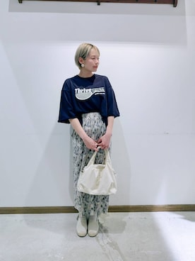 「GLOBAL WORK（グローバルワーク）のアイテム（スウェット）」を使った、のみ子さん（レディース・154cm）の春コーディネート