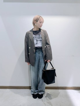 「アイテム（テーラードジャケット）」を使った、のみ子さん（レディース・154cm）の秋コーディネート