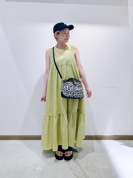 「GLOBAL WORK（グローバルワーク）のアイテム（キャップ）」を使った、のみ子さん（レディース・154cm）の夏コーディネート