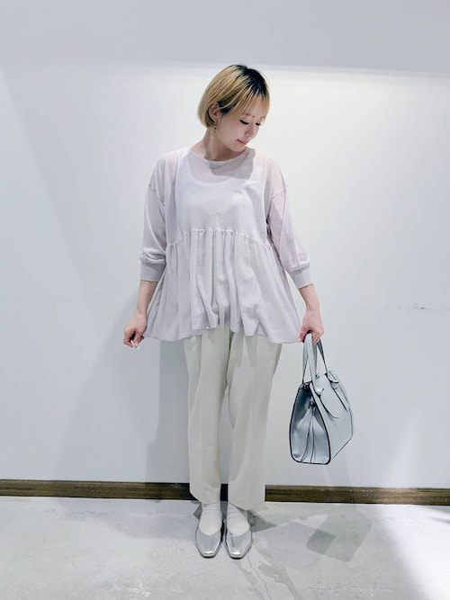 フレームワーク シアー プルオーバー カットソー グレー 定価17,600円 セール】≪追加≫シアーリンガーTee2（Tシャツ/カットソー