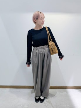 「アイテム（バレエシューズ）」を使った、のみ子さん（レディース・154cm・30代）の秋コーディネート