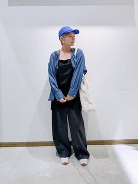 「GLOBAL WORK（グローバルワーク）のアイテム（キャップ）」を使った、のみ子さん（レディース・154cm）の秋コーディネート