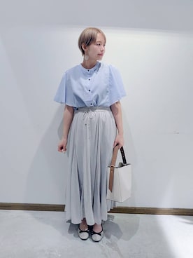 「アイテム（バレエシューズ）」を使った、のみ子さん（レディース・154cm・30代）の夏コーディネート