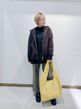 「GLOBAL WORK（グローバルワーク）のアイテム（パーカー）」を使った、のみ子さん（レディース・154cm）の冬コーディネート