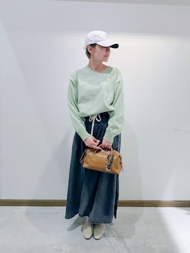 「GLOBAL WORK（グローバルワーク）のアイテム（帽子）」を使った、のみ子さん（レディース・154cm）の春コーディネート