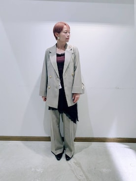 「GLOBAL WORK（グローバルワーク）のアイテム（テーラードジャケット）」を使った、のみ子さん（レディース・154cm）の秋コーディネート