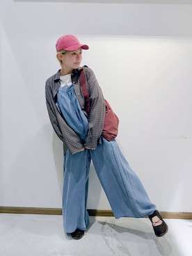 「アイテム（サロペット/オーバーオール）」を使った、のみ子さん（レディース・154cm）の秋コーディネート