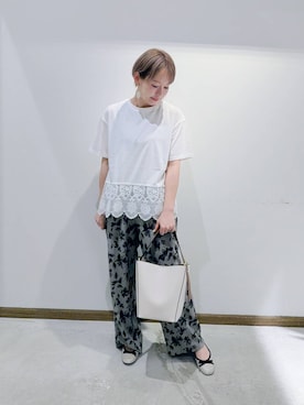 「アイテム（バレエシューズ）」を使った、のみ子さん（レディース・154cm・30代）の夏コーディネート