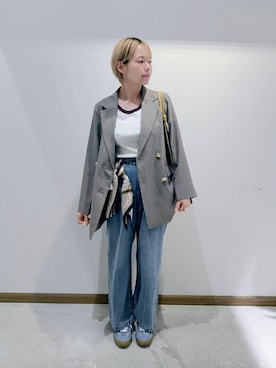 「アイテム（その他ヘアアクセサリー）」を使った、のみ子さん（レディース・154cm）の秋コーディネート