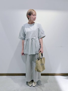 「アイテム（バッグ）」を使った、のみ子さん（レディース・154cm・30代）の夏コーディネート