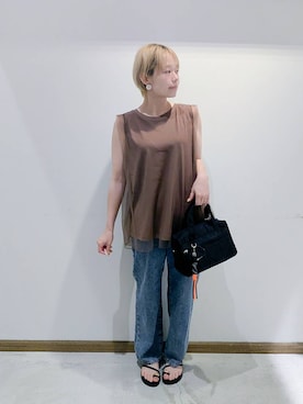 「アイテム（デニムパンツ）」を使った、のみ子さん（レディース・154cm・30代）の夏コーディネート