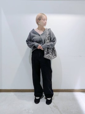 「撥水」｜「アイテム（デニムパンツ）」を使った、のみ子さん（レディース・154cm）の秋コーディネート