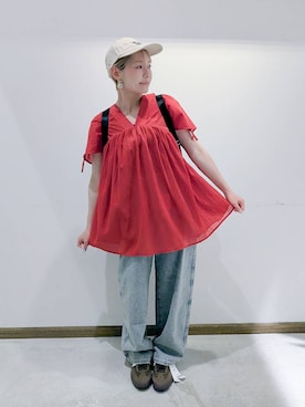 「アイテム（バックパック/リュック）」を使った、のみ子さん（レディース・154cm・30代）の夏コーディネート