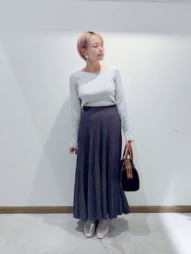 「アイテム（スカート）」を使った、のみ子さん（レディース・154cm・30代）の秋コーディネート