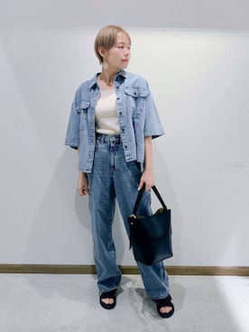 「アイテム（タンクトップ）」を使った、のみ子さん（レディース・154cm・30代）の夏コーディネート