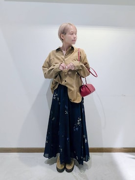 「アイテム（キャミソール）」を使った、のみ子さん（レディース・154cm・30代）の秋コーディネート