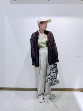 「GLOBAL WORK（グローバルワーク）のアイテム（帽子）」を使った、のみ子さん（レディース・154cm）の夏コーディネート