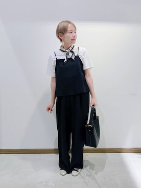 「アイテム（オールインワン・サロペット）」を使った、のみ子さん（レディース・154cm）の夏コーディネート