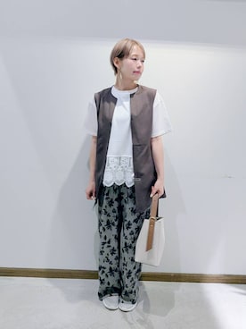 「GLOBAL WORK（グローバルワーク）のアイテム（パンツ）」を使った、のみ子さん（レディース・154cm）の夏コーディネート