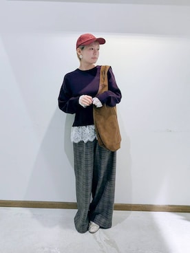 「アイテム（帽子）」を使った、のみ子さん（レディース・154cm・30代）の冬コーディネート