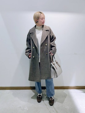 「アイテム（ローファー）」を使った、のみ子さん（レディース・154cm・30代）の冬コーディネート