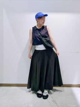 「GLOBAL WORK（グローバルワーク）のアイテム（帽子）」を使った、のみ子さん（レディース・154cm）の夏コーディネート