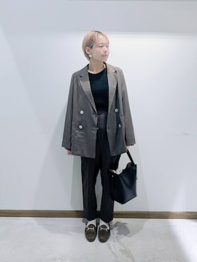 「アイテム（テーラードジャケット）」を使った、のみ子さん（レディース・154cm・30代）の秋コーディネート