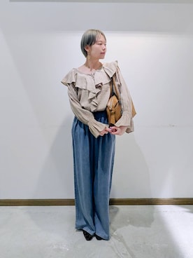 「WING（ウイング）のアイテム」を使った、のみ子さん（レディース・154cm）の春コーディネート