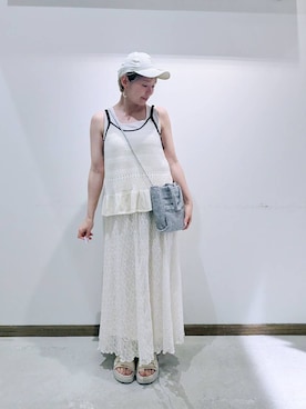 「GLOBAL WORK（グローバルワーク）のアイテム（帽子）」を使った、のみ子さん（レディース・154cm）の夏コーディネート