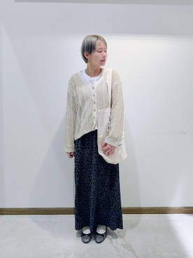 「GLOBAL WORK（グローバルワーク）のらくっション撥水バレエ/135873（バレエシューズ、グレー系）」を使った、のみ子さん（レディース・154cm）の春コーディネート