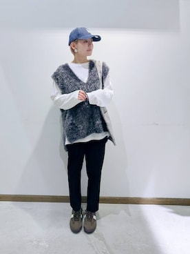 「アイテム（ベスト）」を使った、のみ子さん（レディース・154cm・30代）の秋コーディネート