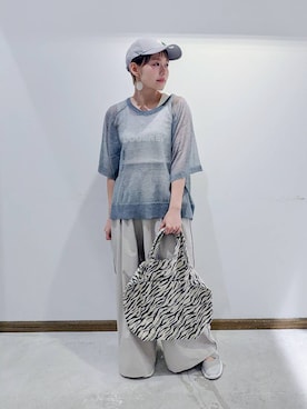 「GLOBAL WORK（グローバルワーク）のアイテム（帽子）」を使った、のみ子さん（レディース・154cm）の夏コーディネート
