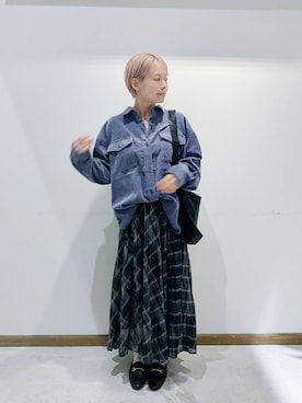 「アイテム（スカート）」を使った、のみ子さん（レディース・154cm・30代）の秋コーディネート