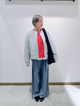 「GLOBAL WORK（グローバルワーク）のらくっション踏めるバブーシュ/136007（その他シューズ、ブラック系）」を使った、のみ子さん（レディース・154cm）の春コーディネート