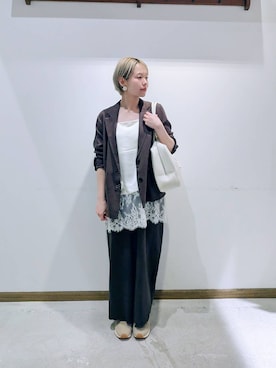 「GLOBAL WORK（グローバルワーク）のアイテム（ジャケット/アウター）」を使った、のみ子さん（レディース・154cm）の春コーディネート