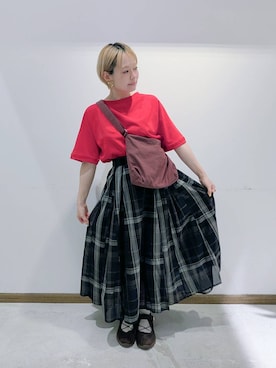 「アイテム（スカート）」を使った、のみ子さん（レディース・154cm・30代）の秋コーディネート