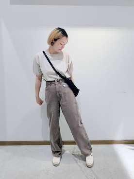 「アイテム（スリッポン）」を使った、のみ子さん（レディース・154cm）の夏コーディネート