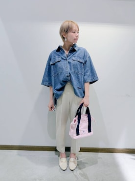 「アイテム（ローファー）」を使った、のみ子さん（レディース・154cm・30代）の夏コーディネート