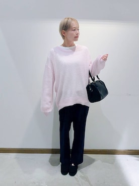 「アイテム（ボストンバッグ）」を使った、のみ子さん（レディース・154cm・30代）の秋コーディネート