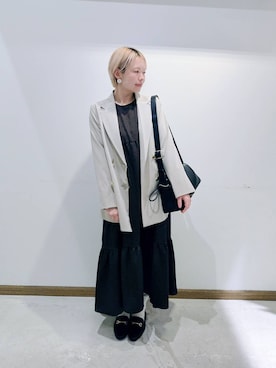 「GLOBAL WORK（グローバルワーク）のアイテム（ワンピース/ドレス）」を使った、のみ子さん（レディース・154cm）の春コーディネート