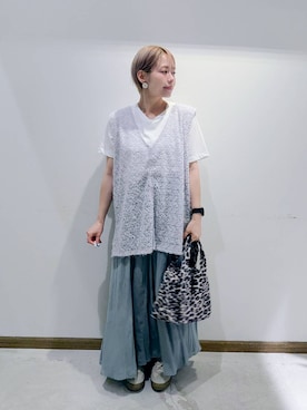 「アイテム（トートバッグ）」を使った、のみ子さん（レディース・154cm・30代）の夏コーディネート