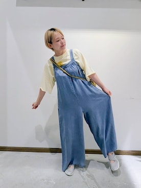 「アイテム（オールインワン・サロペット）」を使った、のみ子さん（レディース・154cm・30代）の秋コーディネート