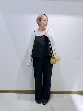 「アイテム（オールインワン・サロペット）」を使った、のみ子さん（レディース・154cm・30代）の秋コーディネート