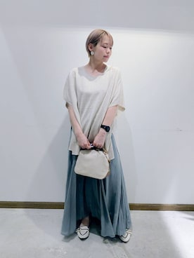 「アイテム（ニット/セーター）」を使った、のみ子さん（レディース・154cm・30代）の夏コーディネート